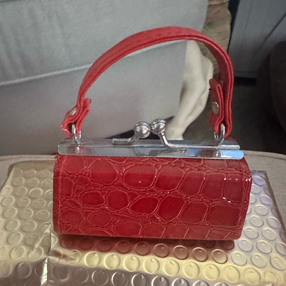 Tic-Toc bag Red Crocodile-Embossed Women's Handbag